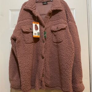 Cozy Sherpa Jacket in Dusty Pink